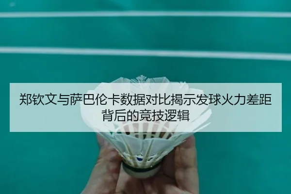 郑钦文与萨巴伦卡数据对比揭示发球火力差距背后的竞技逻辑（kaiyun）